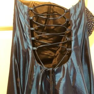 Midnight blue strapless dress